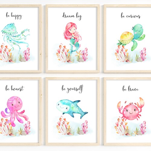 Nautical Nursery Decor Under the Sea Wall Art Ocean Nursery Etsy