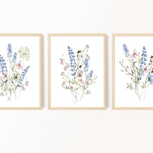 Wildflower Bouquet Prints, Meadow Flower Prints, Watercolor Flowers, Bedroom Wall Art, Living Room Wall Art, Farmhouse Decor, Digital Prints