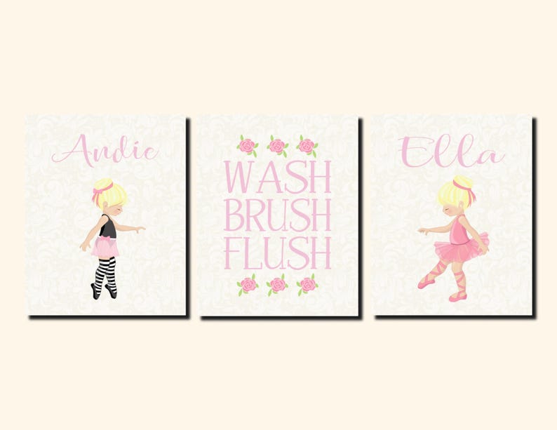 Sisters Bathroom Wall Art Ballerina Bathroom Decor Girl Etsy