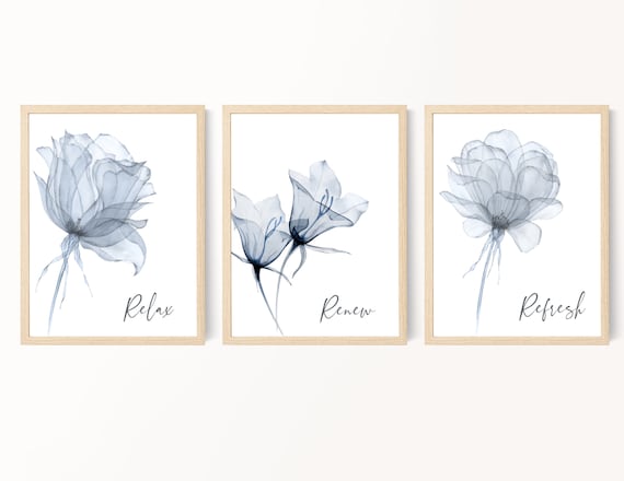 Bathroom Wall Decor, Relax Renew Refresh, Bathroom Signs, Gray Bathroom Decor, Powder Room, Master Bath Wall Art, Guest Bathroom, Printable