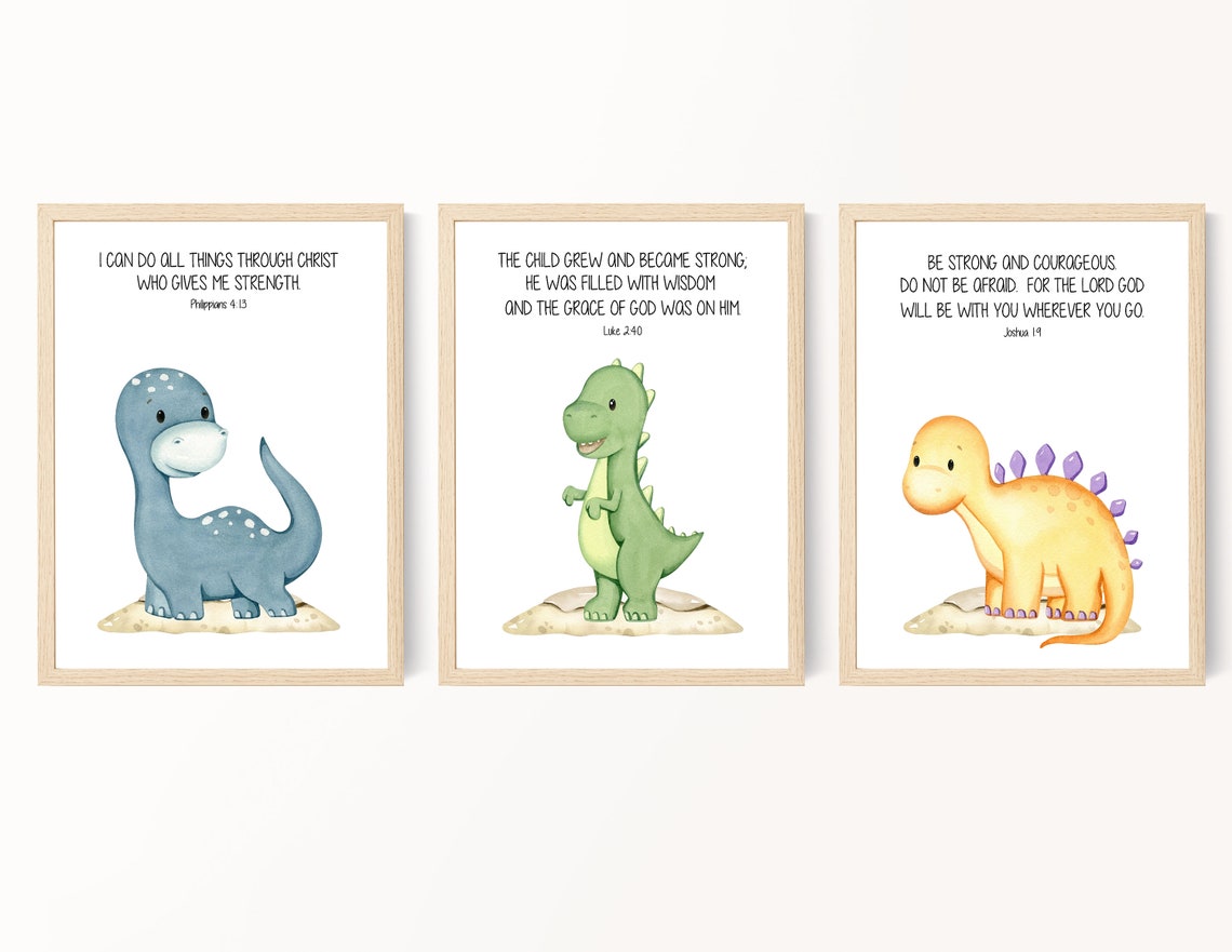 Kid's Bible Verse Prints Printable Christian Wall Decor - Etsy
