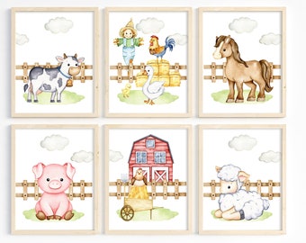 Gender Neutral Nursery Decor Farm Animal Nursery Prints Kids - Etsy