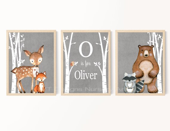 Woodland Nursery Decor Boy Printable Boy Nursery Decor | Etsy