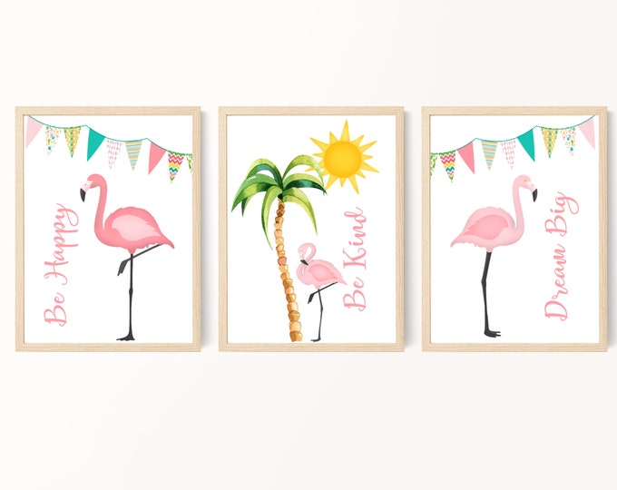 Flamingo Nursery Art Prints Baby Girl Nursery Wall Art - Etsy