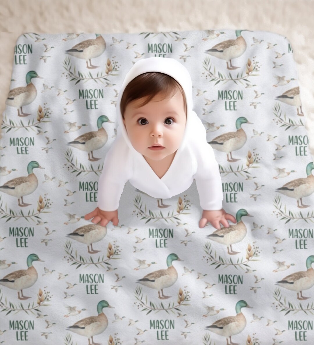 Personalized Baby Blanket Mallard Duck, Baby Blanket Duck, Custom Baby ...