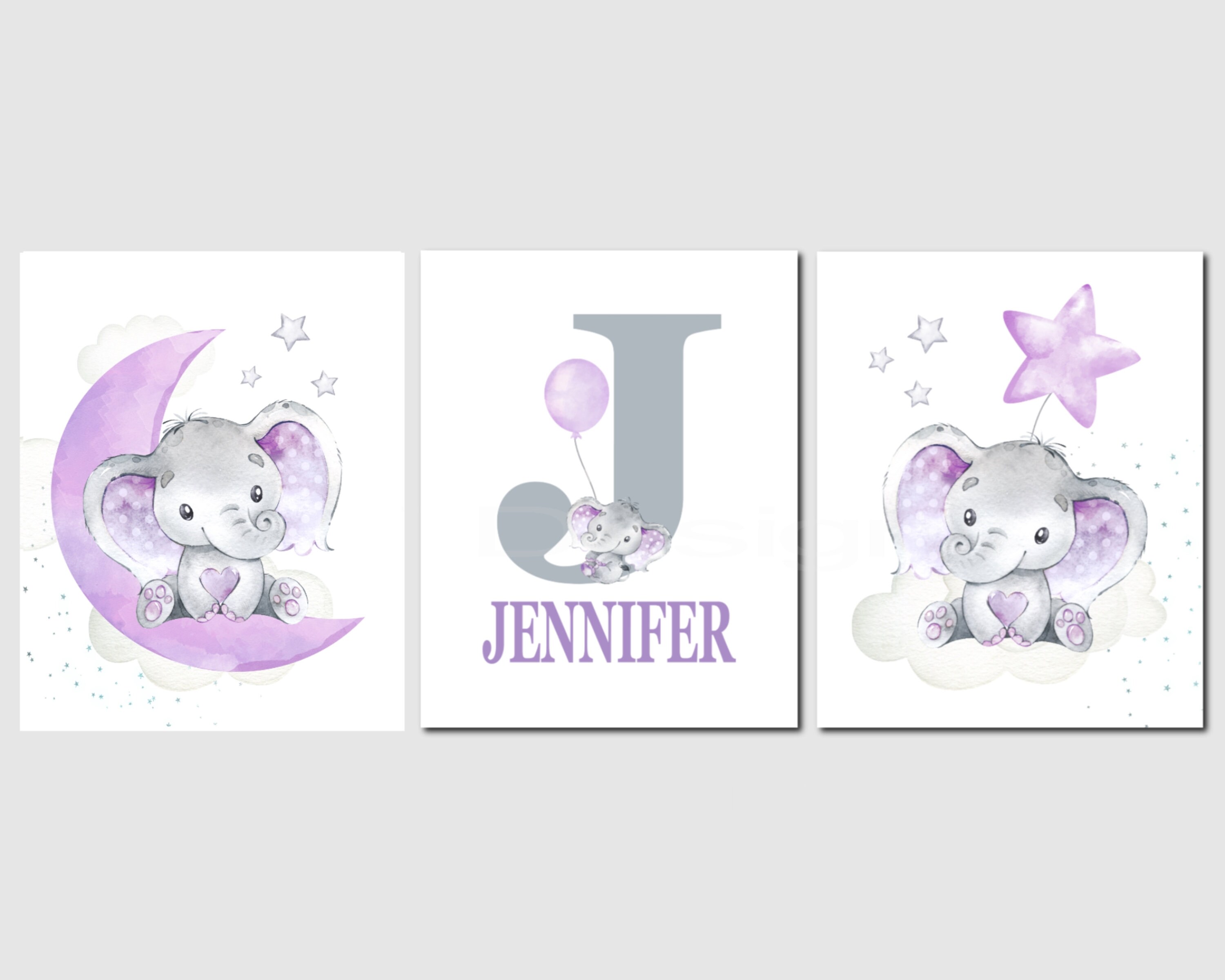 Girl Nursery Decor Purple Gray Nursery Decor Nursery Decor Etsy