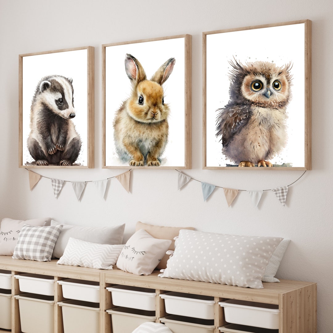 Woodland Animals Nursery Print Set Woodland Nursery Gift - Etsy