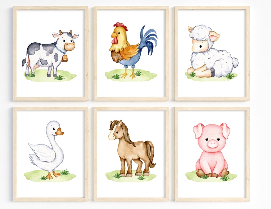 Farm Animal Nursery Prints, Farm Nursery Decor, Farm Animal Prints