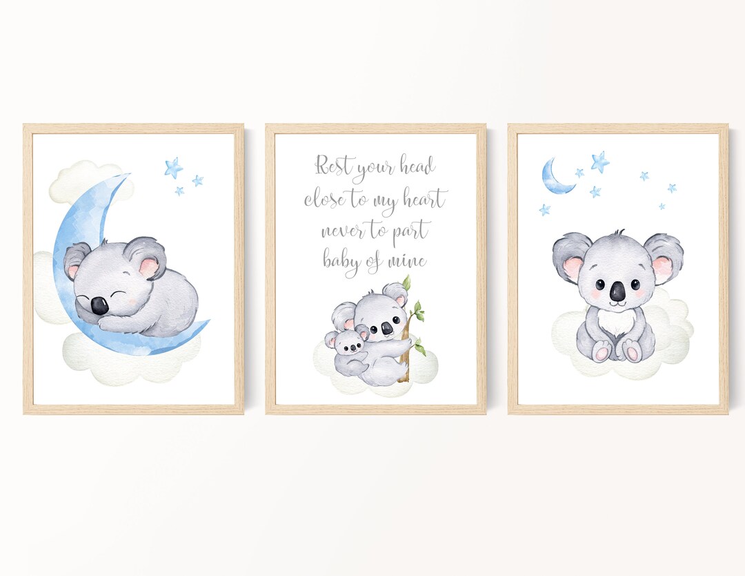 Koala Nursery Decor, Boy Nursery Decor, Koala Prints, Koala Bear Wall