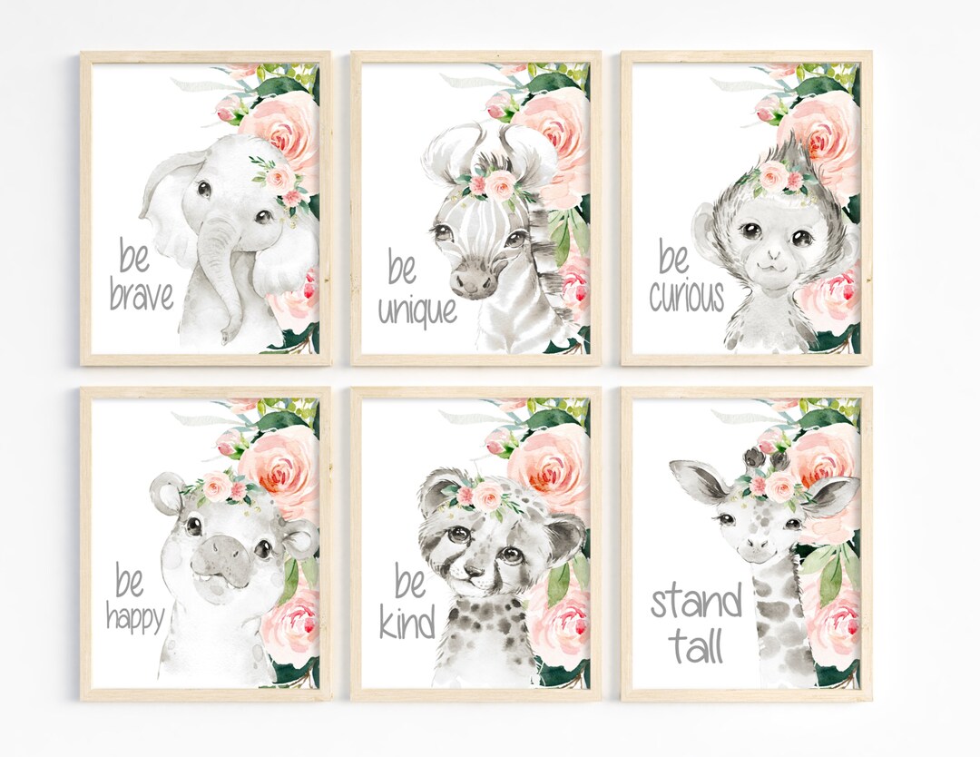 Black and White Safari Animal Prints, Baby Animal, BOHO Nursery Art ...