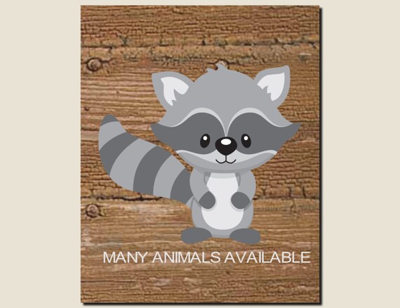 Bathroom Decor Kids Bathroom Art Woodland Animals Woodland Etsy