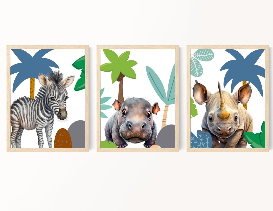 Jungle Animal Nursery Decor Gender Neutral Nursery Art BOHO Etsy