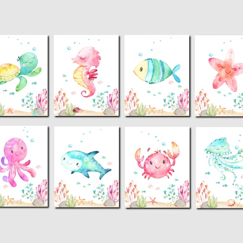 Under the Sea Nursery Decor Ocean Theme Nursery Wall Art Etsy