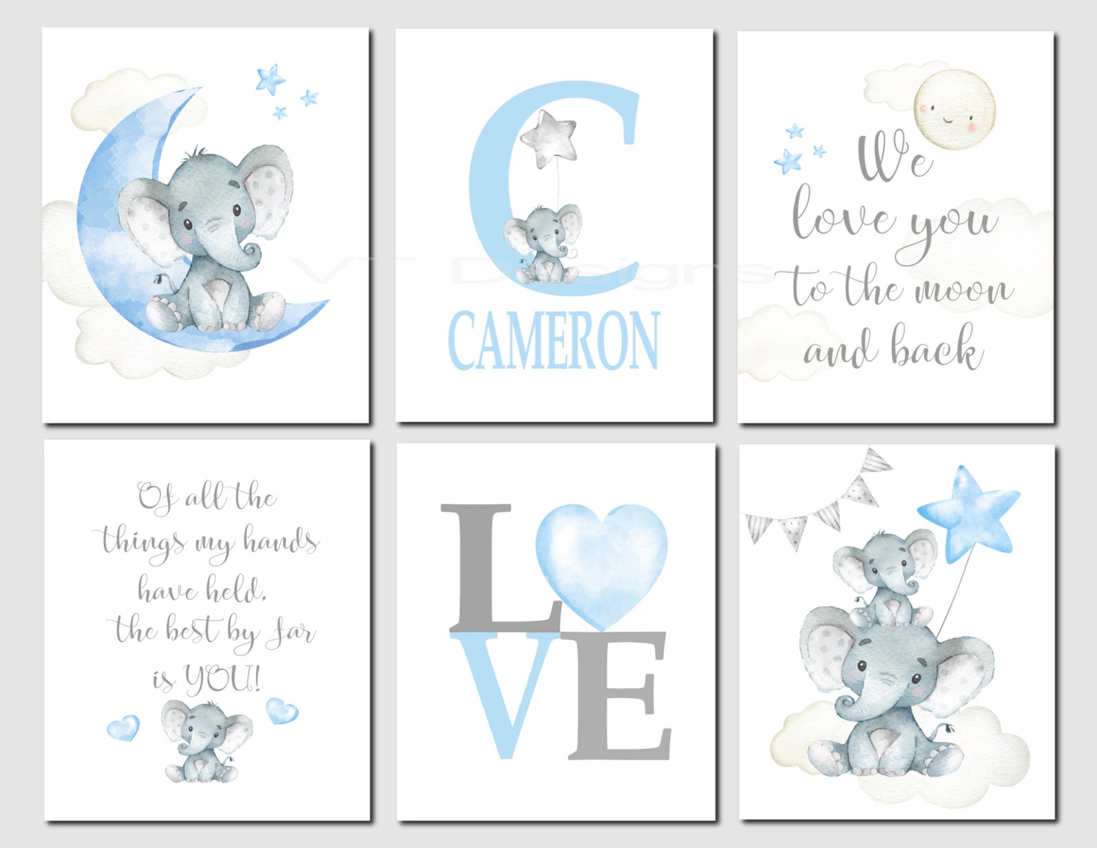 Boy Nursery Decor, Elephant Nursery Art, Nursery Art Boy, Elephant