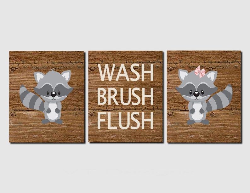 Bathroom Decor Kids Bathroom Art Woodland Animals Woodland Etsy