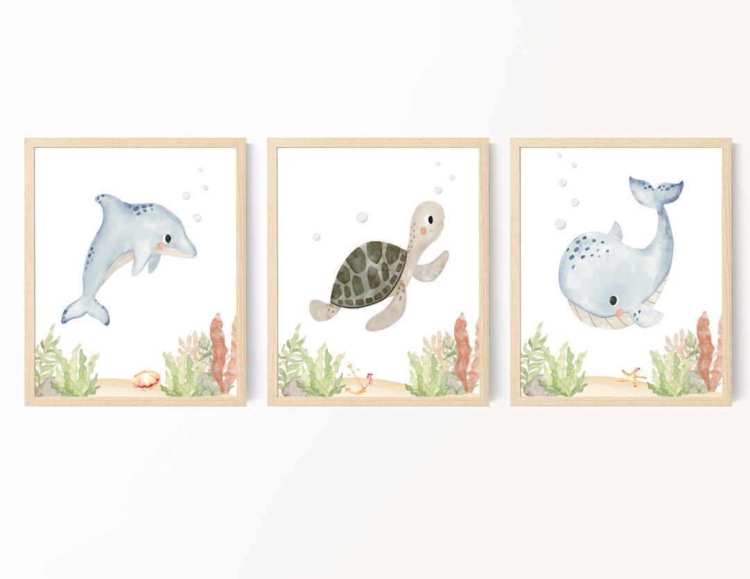 Nautical Wall Art, Under the Sea Nursery Prints, Ocean Nursery Art ...