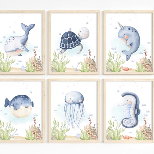Under the Sea Wall Art Ocean Nursery Decor Nautical Nursery Etsy