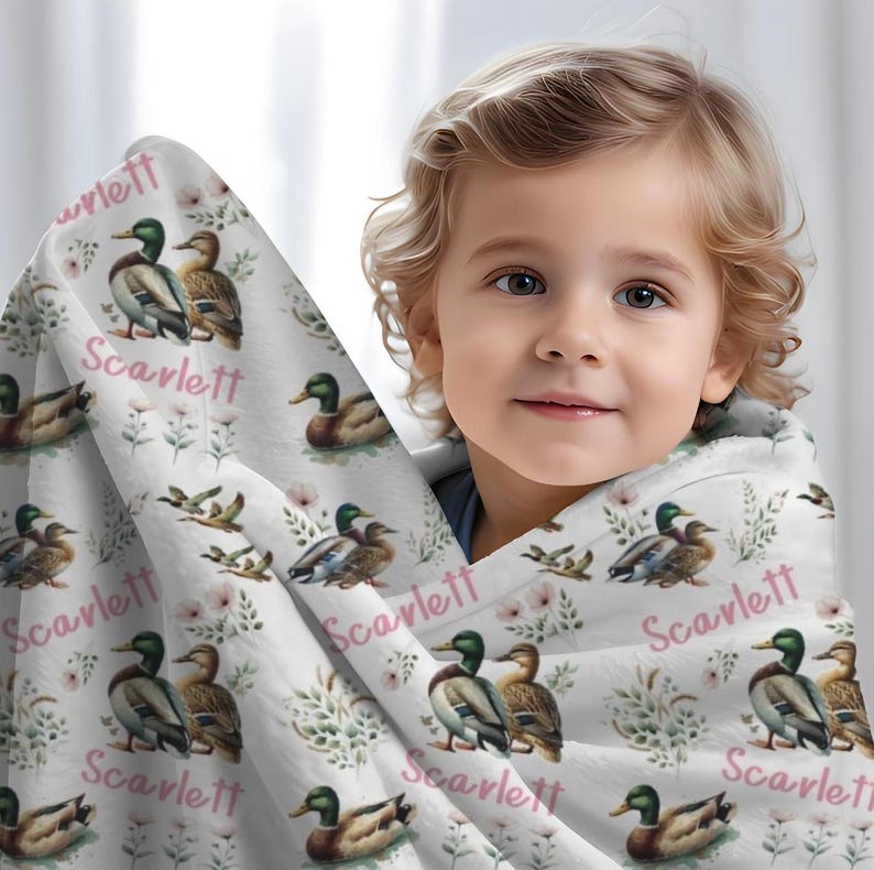 Mallard Duck Baby Blanket, Personalized Baby Blanket Mallard, Custom ...