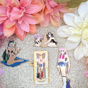 Prototype de sailor moon Usagi Serena, l'heure de la plage fixée par un marin Pluton, un marin chibimoon chibiusa, un marin Saturn hotaru, une carte sailor moon clow