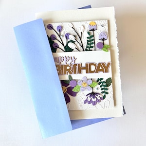 Floral Greeting Card – Botanical Flower Card for Birthday, Thank You, or Mother&#39;s Day – Handmade Card