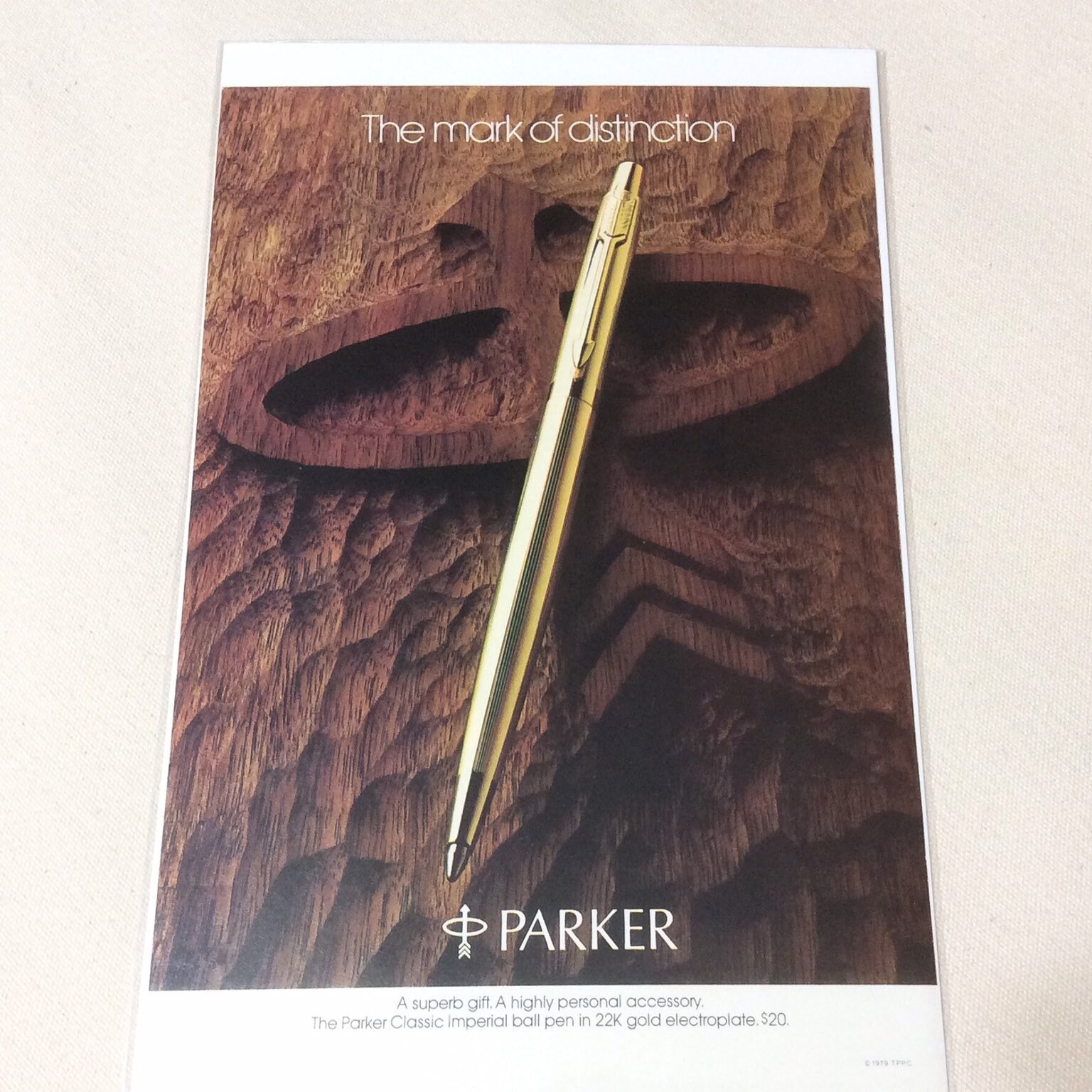 Parker Classic Gold Plated Ball Pen by Parker Blue Ink 