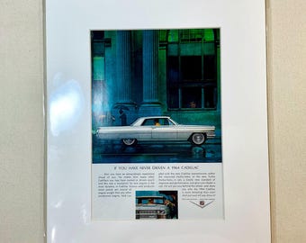Anúncio da Cadillac de 1963, com passe-partout e pronto para emoldurar.