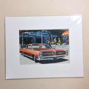1964 Bonneville Automobile Ad Vignette in 8&quot; x 10&quot; Matt - ready to frame