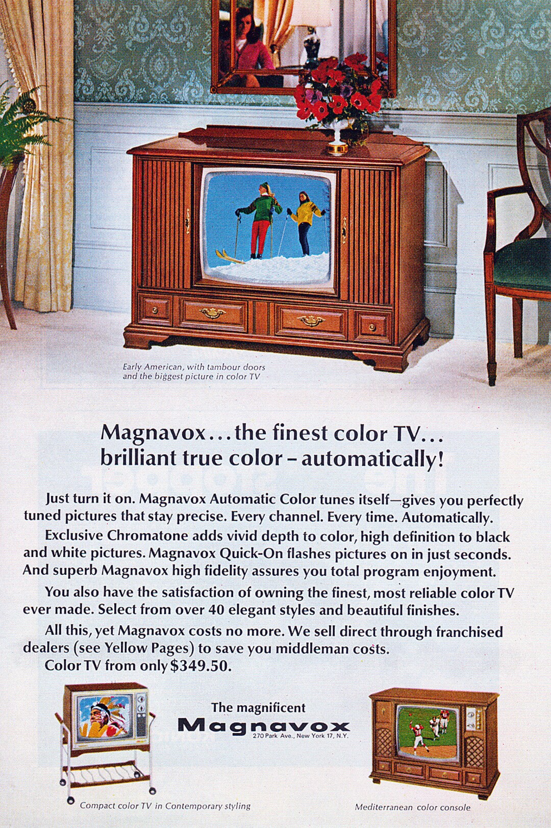 Magnavox...the Finest Color TV Ad 1967 Etsy