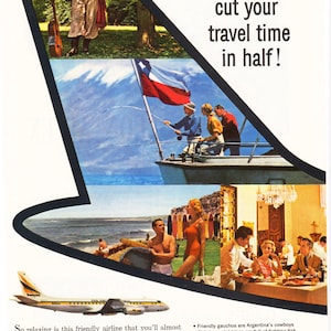 Pair of 1960s Panagra Airlines Ads