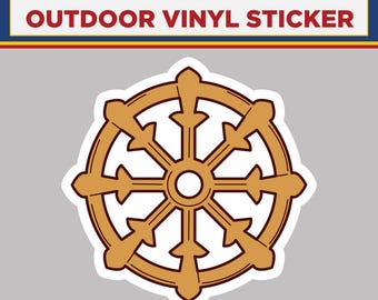 Buddhism Wheel Symbol, High Quality Vinyl Stickers