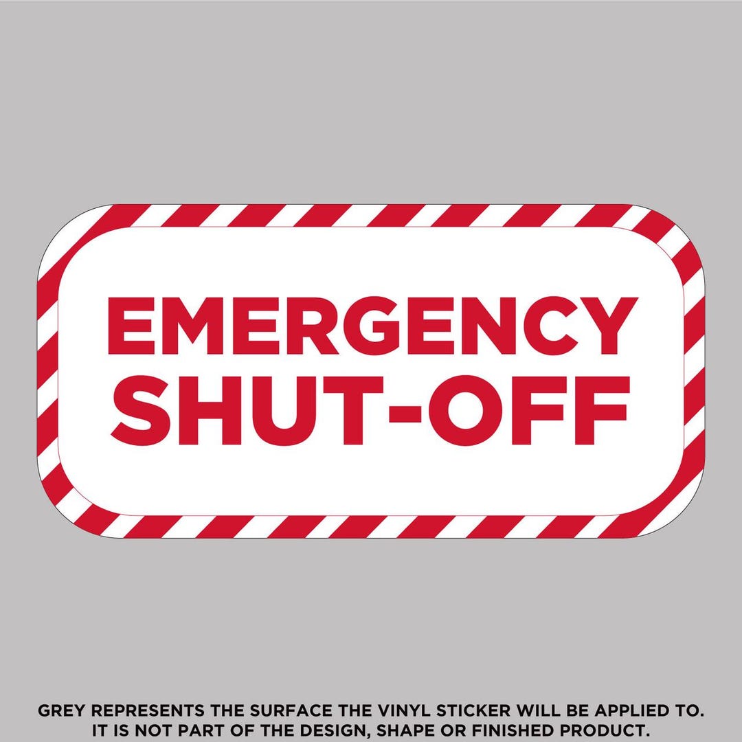 Emergency Shut off Vinyl Sticker: Waterproof, Scratch-proof - Etsy
