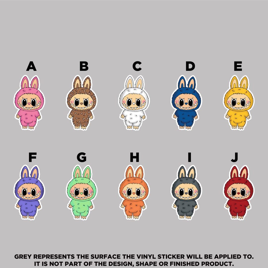 Red Labubu Sticker Labubu Vinyl Stickers - Waterproof, Scratch‑proof, Dishwasher Safe ...