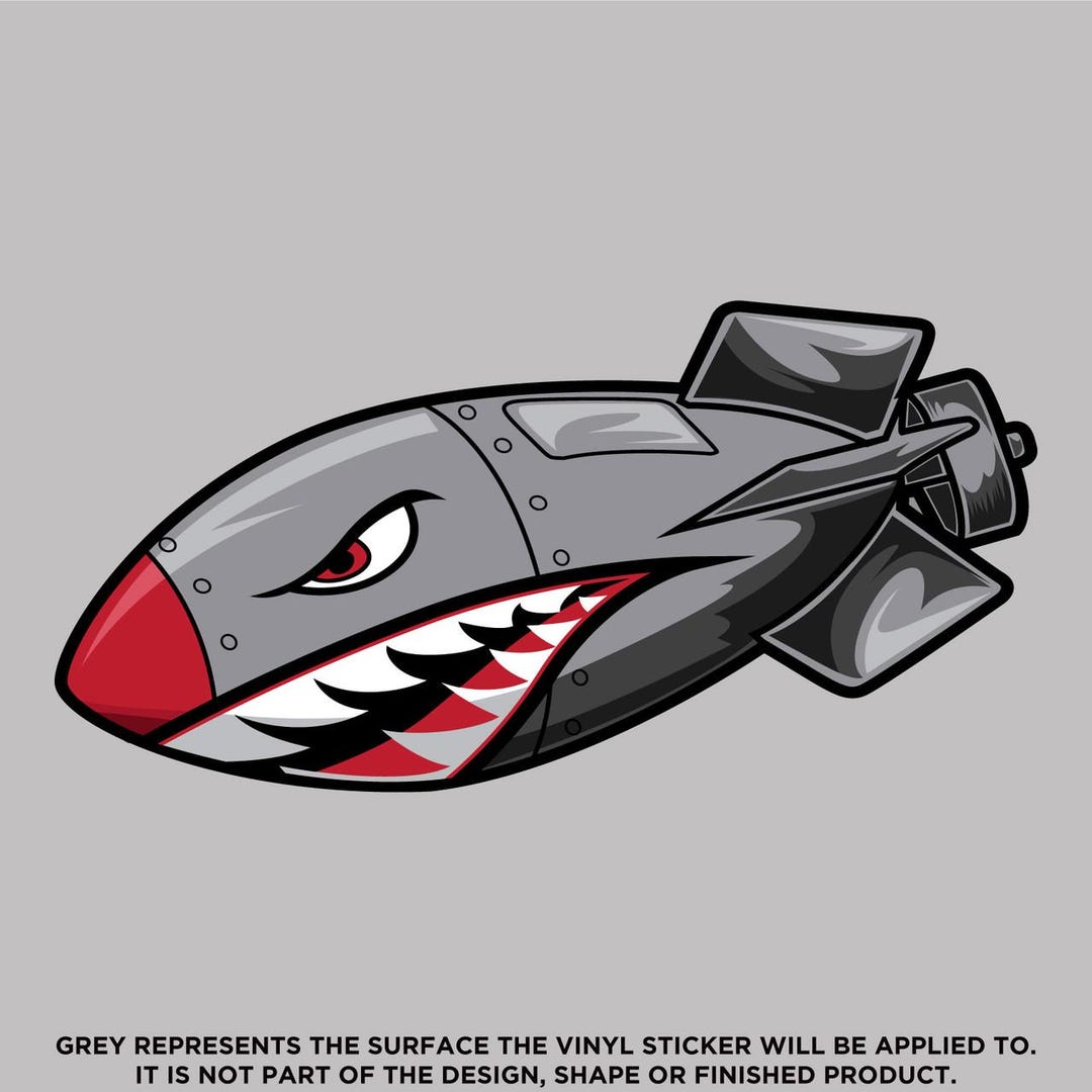 Sticker Bomb Shark Air Bombing Flying Shark Vinyl Sticker Decal - Etsy