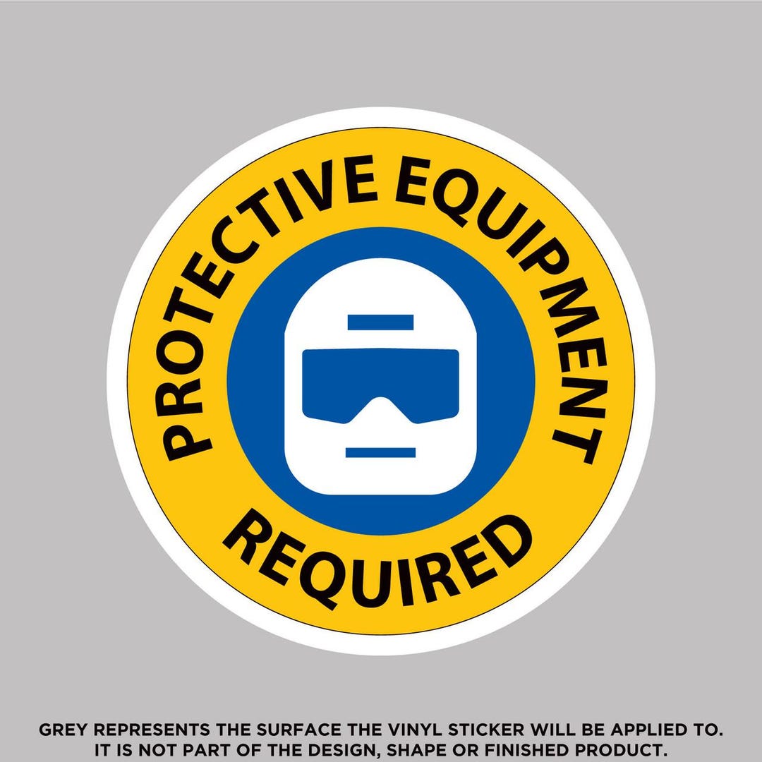 Support Required Sticker Protective Equipment Required Vinyl Sticker: Waterproof, Scratch-proof ...