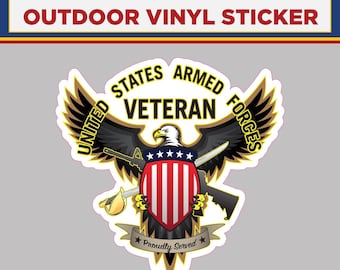 U.S. Army Veteran Sticker Premium Die Cut Vinyl Us Vet Armed Forces Retired - Foto 4