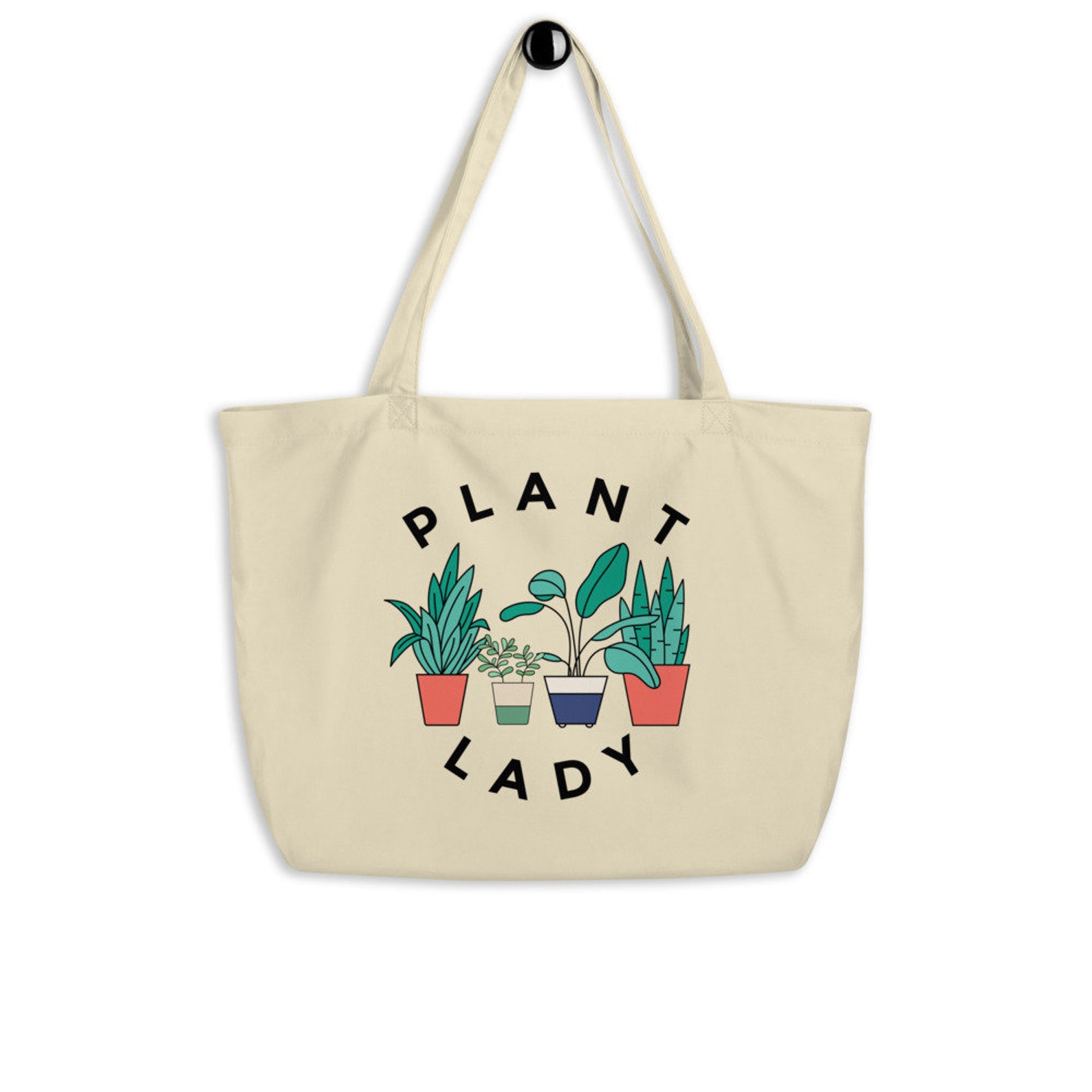 Plant Lady Large organic tote bag Plant Lady Tote Bag Etsy