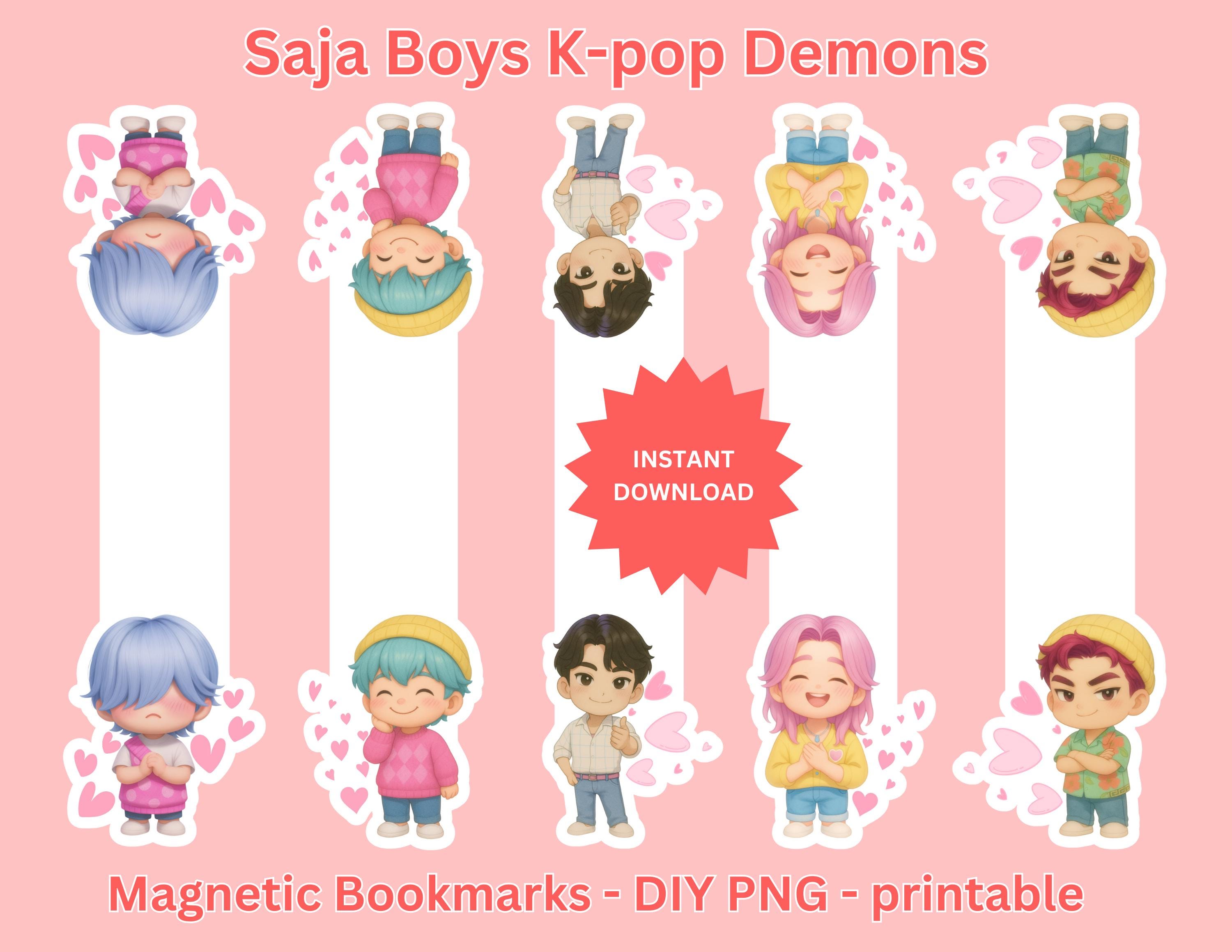 K pop Demon Hunter Bookmarks Saja Boys Chibi PNG digital Download 