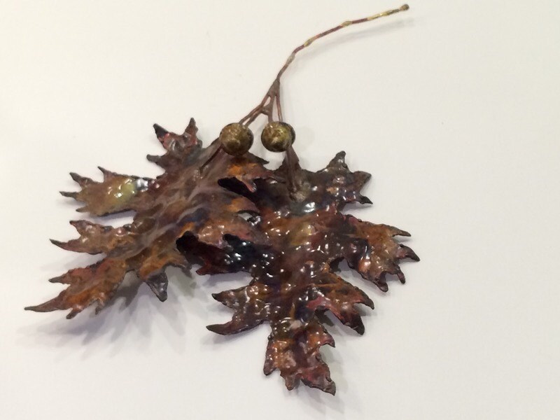 Copper Oak Leaves With Acorns Etsy