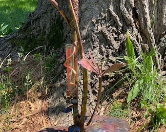 Butterfly Cattail Rain Gauge