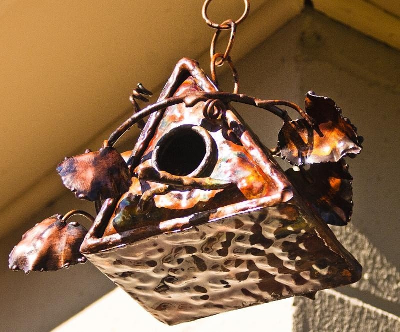 Triangular Bird House Copper Triangle Bird House - Etsy