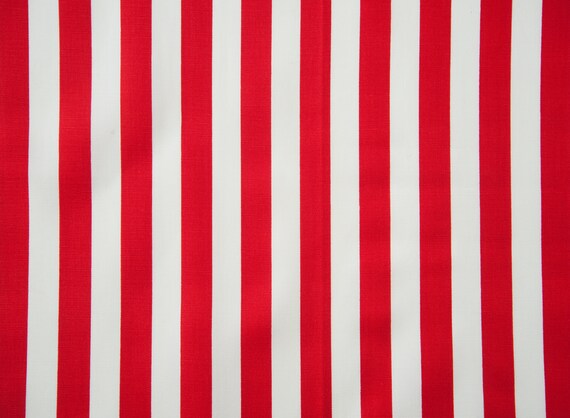 Bold Vintage Striped Fabric Red White Stripe 1960s Etsy