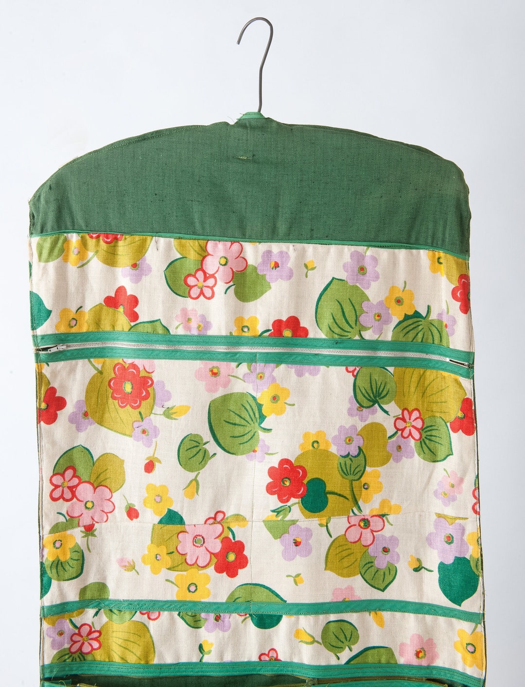 1950s Floral Linen Garment Bag Fabric Garment Bag Mid Etsy