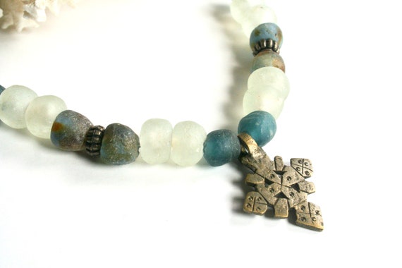 Bohemian glass and metal bead necklace. Beaded ne… - image 4