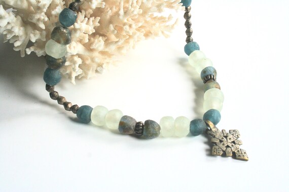 Bohemian glass and metal bead necklace. Beaded ne… - image 3
