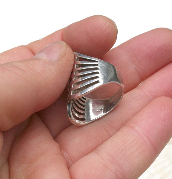 Modernist style openwork ring. Artisan, statement… - image 6