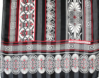 Vintage Metropolitan Museum of Art Silk Scarf, Greek Vase Motif