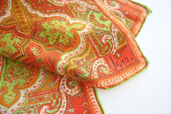 Retro Vera Neumann scarf with ornate paisley scro… - image 1
