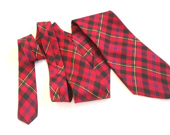 Vintage Liberty of London Silk Necktie, Plaid, Tartan, Made in USA, Italian Silk