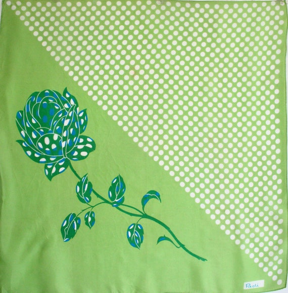 Retro floral and polka dot scarf by Paoli. Retro, 