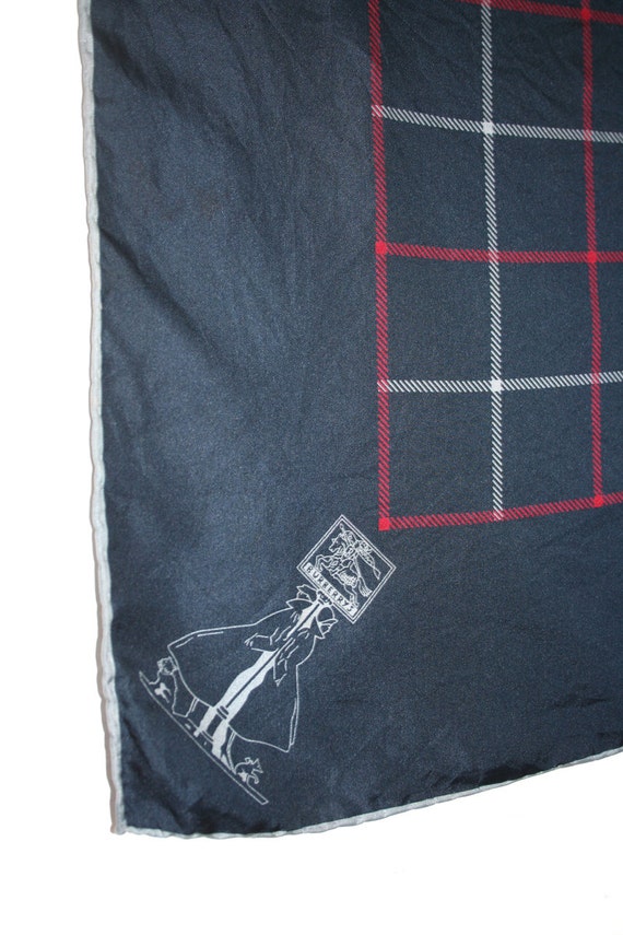 Vintage Burberry's scarf. Navy blue scarf, red, g… - image 4